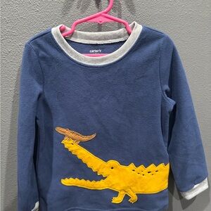 Carter's Blue Sweatshirt with Yellow Crocodile Design